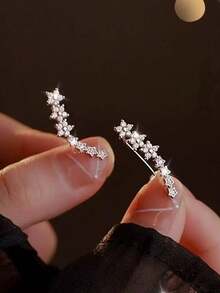 1 Pair European And American Classic Versatile Fashion One-Word Flower Seven-Star Earrings - Multicolor - View 1