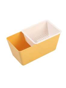 双层零食盒、西瓜籽压碎器、方形沥水水果盘、家用糖果干果托盘 - 彩色 - 查看 12