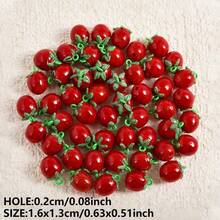 1pc/4pcs Cute & Fashionable Glass Vegetable & Fruit 3D Pendant Charms, Strawberry, Pineapple, Grape, Suitable For Necklace, Earrings, DIY Jewelry Making - Picture - View 52