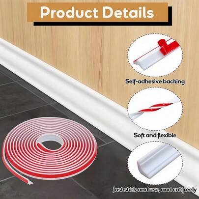 1 thanh nẹp góc tường tự dính 2m/39.37in, dải trang trí viền tường để cải tạo nhà cửa, dải trang trí viền trần và chân tường, nẹp góc TPE tự dính - nẹp viền tường hình tam giác, miếng đệm góc tường TPE tự dính - nẹp trang trí viền góc trần và chân tường, trang trí tường nhà, trang trí nhà tự làm.