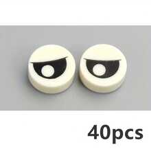 MIGUBA 40个1x1圆形睫毛图案创意积木，MOC儿童玩具积木配件，兼容98138 - 彩色 - 查看 10
