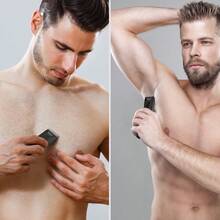 1个USB充电式电动私处修剪器，数字显示，防水全身脱毛器 - 黑色 - 查看 8