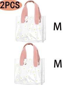 2 piezas/1 pieza Bolsas de regalo de PVC transparente grueso para el Día de San Valentín, Navidad, regalos de boda, cajas de dulces, bolsas de almuerzo - Multicolor - Ver 14