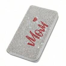 Glam Strass Woven Clutch Wallet For Women Money Wallet Mini Wallet Purse Wallet Small Wallet Cute Wallet Travel Essential - Black - View 3