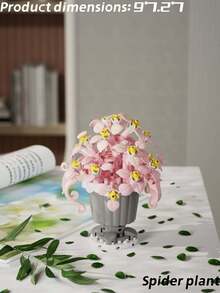 Miniature Building Block Flower Pot, Desktop Healing Decor, Handmade Assembly Educational Toy, Exquisite 3D Floral Design, Children's Enlightenment, Living Room Desk Office Desk Decoration, Detailed Flower Shape Restoration, Best Friend Birthday Gift, Home Atmosphere Goodies, Hands-On Assembly Unlock Floral Art Fun - Multicolor - View 14
