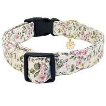 Soft & Comfortable Floral Print Pet Dog Collar With Flower Pendant, Adjustable & Washable Cute Dog Necklace - Màu Hồng baby - Xem 2