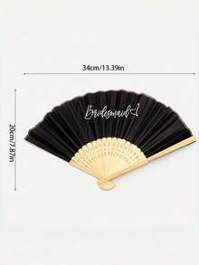 1pc Bamboo Folding Fan, Portable Wedding Bride Bridesmaid Party Favor Decoration - Folding Fan - View 9