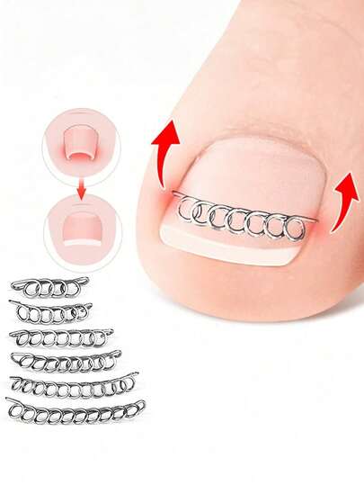 12pcs Stainless Steel Ingrown Toenail Correction Tools, Painless Improvement, Suitable For Various Foot Care