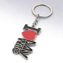 Fashionable Heart-Shaped Letter "I Love Dad/Mom" Keychain, Romantic & Cute, Zinc Alloy Minimalist Versatile Keyring, Charm Accessory, Ideal Gift For Father's Day, Mother's Day, Commemorative Gifts For Mother, Father, Graduation, And Teacher - Multicolor - View 6