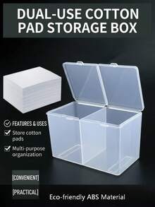 Hộp đựng bông tẩy trang (1/2 chiếc), hộp nhựa trong suốt có nắp gập, dùng để trang trí phòng, túi đựng mỹ phẩm, hộp trang điểm, túi du lịch, túi đựng đồ dùng vệ sinh cá nhân, đồ dùng cần thiết khi đi du lịch, sắp xếp, lưu trữ, hộp đựng đồ trang điểm. - Trong sáng - Xem 13