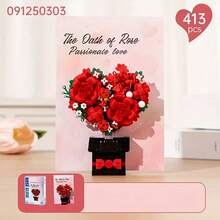 小型幸运星积木花朵拼图玩具，桌面摆件，适合作为节日礼物、万圣节礼物、圣诞节礼物、周年纪念礼物或生日礼物。 - 彩色 - 查看 16