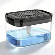 1个厨房皂液器，洗洁精分配器，独立式设计，带泵头、海绵架和海绵 - 适用于厨房水槽、餐厅、家庭和酒店使用，方便洗碗 - 彩色 - 查看 2