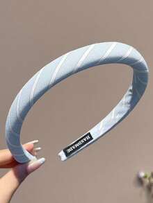 1 cái/4 cái Băng đô cài tóc bằng thun mềm mại, họa tiết kẻ sọc và caro xanh denim, thích hợp để sử dụng hàng ngày, không làm hư tóc. - Nhiều màu - Xem 2