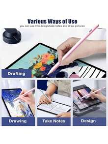 Active Stylus Pen With Tilt Sensitivity & Palm Rejection, 20-Hour Working Time, 30-Min Fast Charge, Double Magnetic Attachment, High Sensitive No Lag, Compatible With IPad 2018-2025 (Pro/Air/Mini) - Pink - View 8