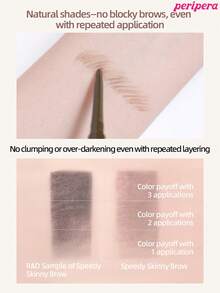 Peripera K-Beauty 雙頭眉筆，質地柔軟自然，細筆尖，可修飾、勾勒並填滿眉毛，內建眉刷，持久防水防汗 - #12 Milky Taupe - 查看 5