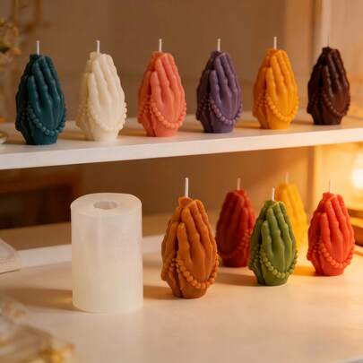 Durable Easy Demold Praying Hands Silicone Mold - Versatile Craft Mold For Candles, Gypsum, Resin, Clay, Home Decor & Handmade Meditation Ornaments