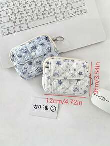 Ví nữ một mảnh có nắp gập chần bông, túi đựng đồ lặt vặt, túi đựng mỹ phẩm mini hình vuông dễ thương, ví đựng thẻ ID đa chức năng, ví đựng thẻ tín dụng, ví đựng tiền xu, túi đựng son môi và băng vệ sinh cho nữ, túi đựng mỹ phẩm có khóa kéo, ví đựng tiền xu, thích hợp để đựng các vật dụng nhỏ, đơn giản và dễ mang theo, chống rơi vỡ và chống trầy xước, đa năng cho các hoạt động ngoài trời, kỳ nghỉ và du lịch. - Nhiều màu - Xem 12