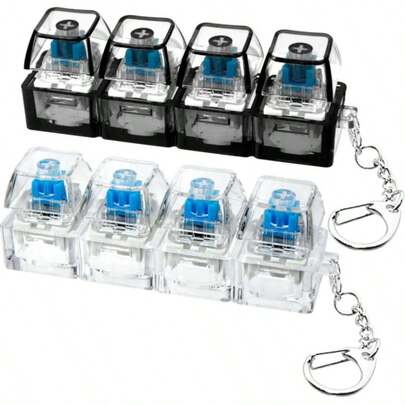 2 nắp phím bàn phím cơ | Khe 8 phím, Móc khóa kiểu dáng hiện đại, Móc khóa đa năng dành cho nam, Quà tặng hoàn hảo cho nam giới, Quà tặng năm mới, Thích hợp làm phụ kiện ba lô, Chất liệu ABS