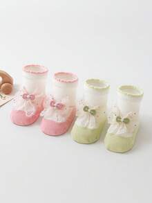 Neue weiche Schleifchen Baby Socken, nicht einengend, atmungsaktiv, geeignet für 0-1 jährige Mädchen, Prinzessinnenstil - Verschiedenfarbig - Übersicht 17
