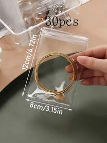 100入組pvc透明可再封口珠寶袋,防氧化,防暗淡,適用於存放耳環,項鍊,珠寶,小禮物,配飾派對禮袋 - 無色 - 查看 14