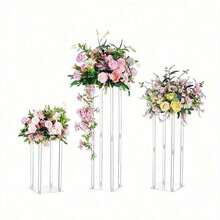 Acrylic Flower Pot Stand, Suitable For Birthday Party, Wedding, Celebration Decoration, Floral Storage And Display - Clear - View 7