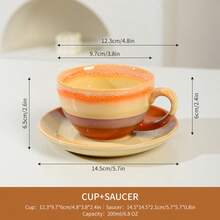 1 Cup & 1 Saucer 2-Piece Ceramic Coffee Set, Spring Series, Suitable For Spring Festivals And Parties, Mother's Day Gift, Home Or Cafe Use, Dishwasher, Microwave, Oven, Refrigerator - Multicolor - View 13