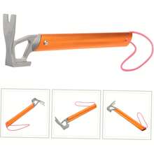 Schwerer Camping Krallenhammer, Zeltheringe-Hammer aus rostfreiem Stahl mit Ochsenhorn-Kopf, Multifunktions-Bau- und Camping-Hammer für Wandern, Rucksackreisen, Gartenpflege (Orange) - Orange - Übersicht 6