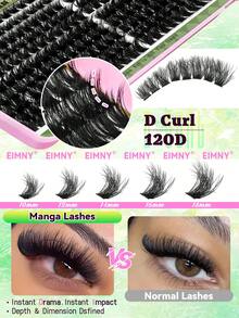 Eimny Bộ dụng cụ nối mi tự làm 450 sợi - 4 kiểu mi giả hoạt hình & mắt mèo | Mi giả cong chữ D 10-16mm | Mi giả 3D mềm mại, dạng phân đoạn | Bộ mi giả chuyên nghiệp có thể tái sử dụng, phù hợp cho sử dụng hàng ngày, hẹn hò và tiệc tùng. - Nhiều màu - Xem 3