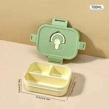 2/3 Compartment Portable Square Plastic Lunch Box With Handle, Microwave Heatable, Sealed Leak-Proof Fruit Salad Food Container, Reusable Large Capacity Divided Bento Box, Suitable For Student And Adult Use In School, Office, Outdoor Camping, Picnic, Travel,Back To School - Multicolor - View 30