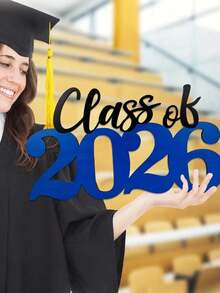 2026 Wooden Graduation Decoration - Red 2026 Graduate Photo Booth Prop And Party Decor, 2026 Graduate Gift Sign, Graduation Party Decoration (Blue) - Blue - View 4