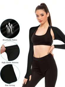 1pc Breathable UV Protection Ice Silk Sleeve, Ice Silk Sun Protection Sleeve, Cool Shawl Sleeve, Summer Elastic Half-Finger Arm Glove, UV Protection Sunscreen Sleeve, Sun Protection Sleeve With Finger Hole, Suitable For Outdoor Sports And Golf, Outdoor Cycling UV Protection - Multicolor - View 2