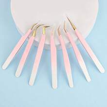 1把高精度睫毛钳，高硬度睫毛接缝钳，防滑防静电，经久耐用，睫毛修剪和接缝工具 - 彩色 - 查看 5