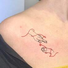 1pc Waterproof & Smudge-Proof Tattoo Sticker, PVC Faux Pet Bonding Tattoo Sticker, Suitable For Daily Use - Black - View 6