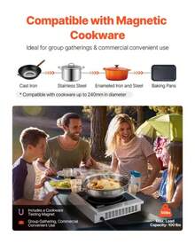 Portable Induction Cooktop, 1800W Commercial Induction Burner With 9 Temperature Settings, Stainless Steel Countertop Induction Hot Plate With 3H Timer, Child Lock, For Restaurant Cooking - US A Type Plug(110-127V) - View 6