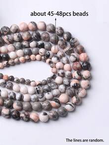 1 Strand Natural Pink Zebra Beads Round Loose Stone Beads For Jewelry Making Diy Energy Stone Healing Power Bracelet 4 6 8 10mm - Multicolor - View 9