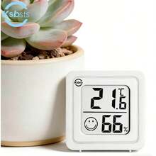 White Temperature & Humidity Monitor, Comfort Display, High Precision, Easy-To-Read LCD Screen, Auto Shut-Off, Durable ABS Material, Suitable For Home And Office Use - Applicable To 100 Scenarios - View 1