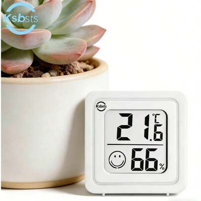 白色温湿度监测仪，舒适显示，高精度，易读液晶屏，自动关机，耐用ABS材质，适用于家庭和办公室使用 - 可应用于100种场景