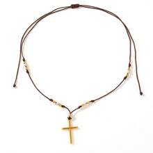 1PC Summer Fashion Simple Cross Necklace, White Crystal Necklace, Lucky Necklace, Couple Necklace, Suitable For Daily Commuting, Holiday Parties, Family And Friends Gifts, Birthday Gifts, Anniversary Gifts - Multicolor - View 5