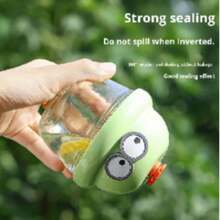 可爱迷你布丁杯，ins风玻璃吸管杯，卡通咖啡/水杯，情侣杯 - 彩色 - 查看 2