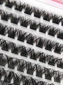 120 Pcs Curly Cluster Lashes Faux Mink Fake Eyelashes Individual Lashes Natural Look Lashes Fluffy Soft Crossed Dramatic Cluster Lashes DIY Eyelashes Lash Clusters,Eye Lash Clusters,Individual Eyelashes,Lashes,Fake Lashes - C - View 4