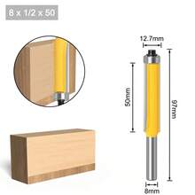 1/4" Shank 8mm Long Blade Flush Fit Router Bit With Bearing For Wood Template Pattern Bit T6TT Tungsten Carbide Router Bit - 8x12.7x50 - 查看 12