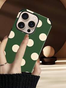 An Elegant Phone Case That Does Not Include A Lanyard Or Stand. This Leather Phone Case Features A Minimalist And Pretty Polka Dot Design. It's A 1-Piece Case With A Black And White Polka Dot Print. The Soft Leather Case Has A Modern, Minimalist French Boho Style And Is Compatible With The  Galaxy S24 Ultra, S17 Pro, S16 Pro, S12 Pro, S13, S14 Plus, S15 Pro, S16 Pro, And S11/S13 Pro Spring. - 墨綠色 - 查看 11