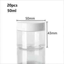 12pcs/Set 30/50/60/80/100/150ml Plastic Empty Jars With White Lids, Cream Containers, Food, Travel Bottles, Household Items - Multicolor - View 8
