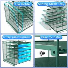 Gianotter Organizador de papel de 6 niveles con soporte para revistas organizadores de computadora y accesorios accesorios de computadora y organizadores de espacio de trabajo organizador de - Verde - Ver 3
