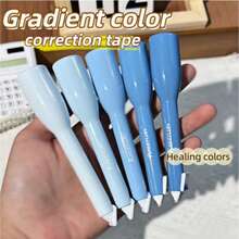 5Pcs Gradient Pen-Style Correction Tape, 5M Each 25M Total, Smooth Break-Resistant Silent White Out, 5mm Wide No Trace Correction Pen For Students Teachers Office, Back To School Essential Stationery - Multicolor - View 7