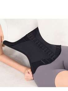 Waist Trainer, Shaping Set, Abdominal Shaping Shirt, Women Abdominal Control Waist Belt - Black - View 6