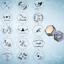 Personalized Laser Engraved Double Slot Acrylic Top Ring Box, Velvet Ring Box, Custom Hexagonal Ring Box, Luxury Ring Box, Engagement Ring Box, Antique Ring Box, Proposal Ring Box - Multicolor - View 20