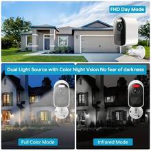 1个4MP/2K超高清太阳能无线户外安防摄像头，支持双向语音和2.4G/5G WiFi，AI移动侦测，5000mAh大容量电池，彩色夜视，APP控制，报警推送通知，适用于户外、街道、商场和家庭智能监控。 - 多色A - 查看 6