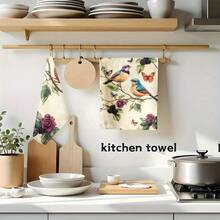 1/2/4/6/8/10/12PC Interesting Kitchen Towels And Dishcloths, Bathroom Towels, Super Absorbent Polyester,Retro Floral Designs, Featuring Elegant Floral And Bird Patterns, Decorative Gifts, Decorative Dishcloths, Quick-Drying Sponges, Soft Absorbent Dishcloths, Cleaning Supplies, Kitchenware. As Birthday Gifts, Family, Souvenir , Washable, Machine Washable, Lightweight, Breathable, Comfortable, Unique, 280gsm For Him, Her Personalized Ideal Gifts For Her, Him, Family, Boyfriend, Girlfriend, Father, Family, Mother, Lover, Daughter, Son, Grandfather, Grandmother, Friend, Classmate. Perfect Camping, Travel, Home, Daily Life, Office Decoration, Birthday, Anniversary, Valentine's Day, Thanksgiving, Christmas, Halloween, Mother's Day, Father's Day, Wedding, New Year Gifts ,Sofa,Bed,Car,Bedroom,Living Room,Office, Outdoor Camping, Practical Decorative Use - 多色8 - 查看 2