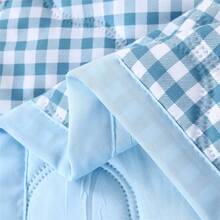 1pc Plaid Pattern Summer Quilt/Air Conditioning Quilt, Modern Minimalist Style Polyester Fiber Blue Plaid Pattern, Ultrasonic Quilting Craftsmanship, Breathable Moisture-Wicking Washable Summer Quilt, Suitable For Bedroom, Home, Hotel And Hostel Use - Lan Xiaoge - View 8